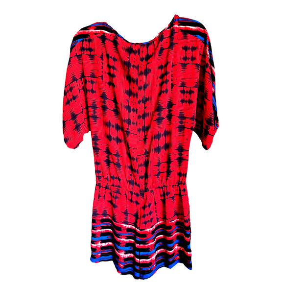 NWT BCBG MAXAZRIA Lucille Red and Blue Short Romper SZ XS - Picture 2 of 5